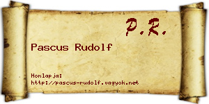 Pascus Rudolf névjegykártya